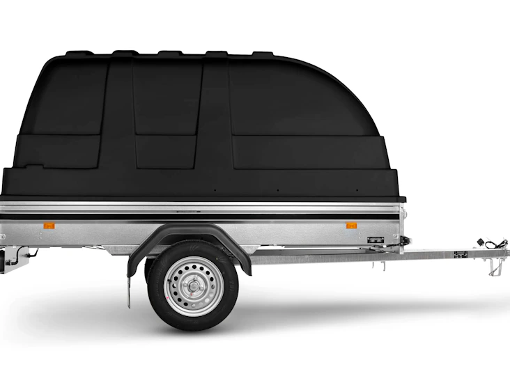 Släpvagn med öppningsbar kåpa