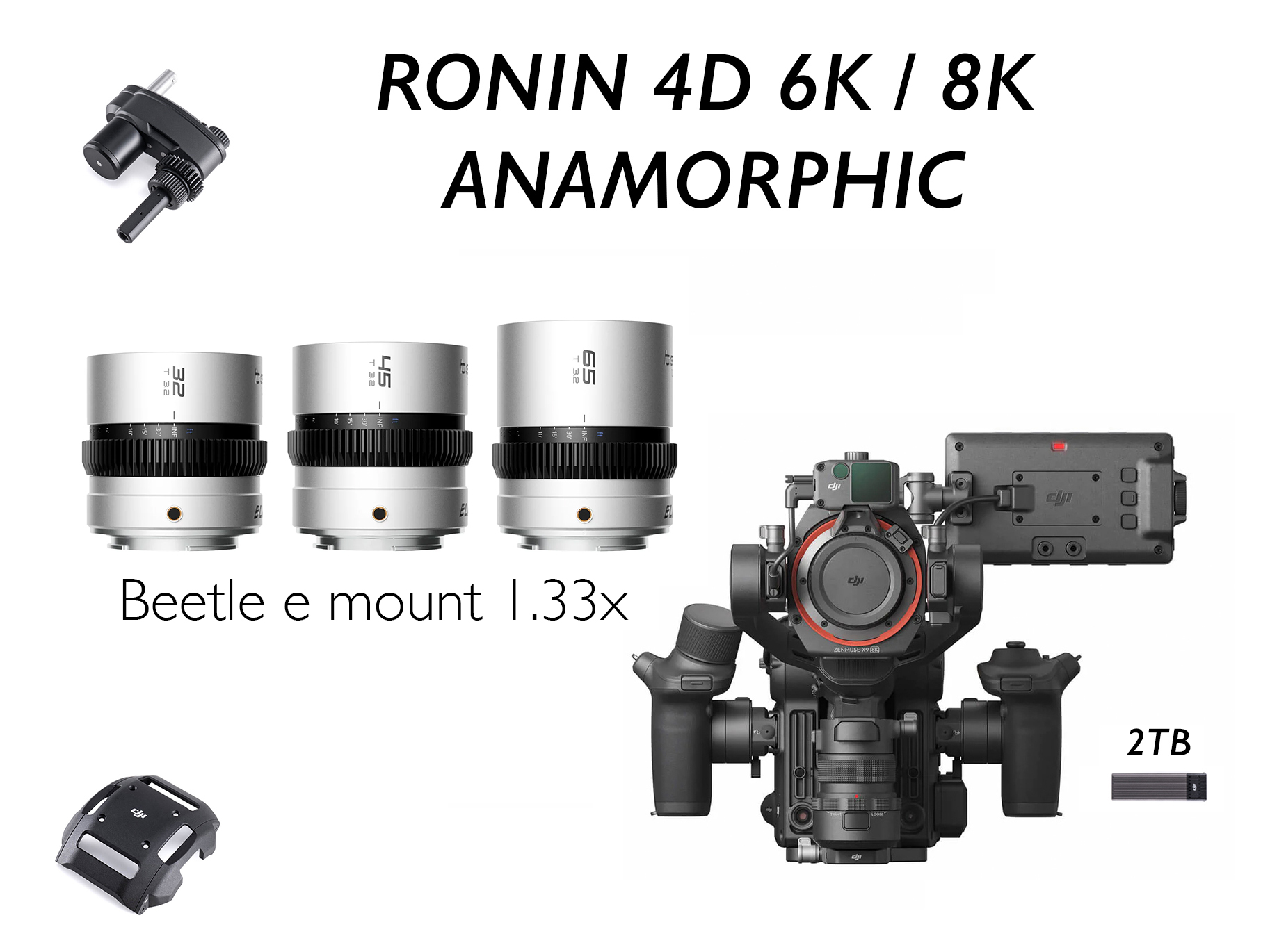 Ronin 4d - beetle e mount 1.33x full frame anamorphic 32mm 45mm 65mm custom 