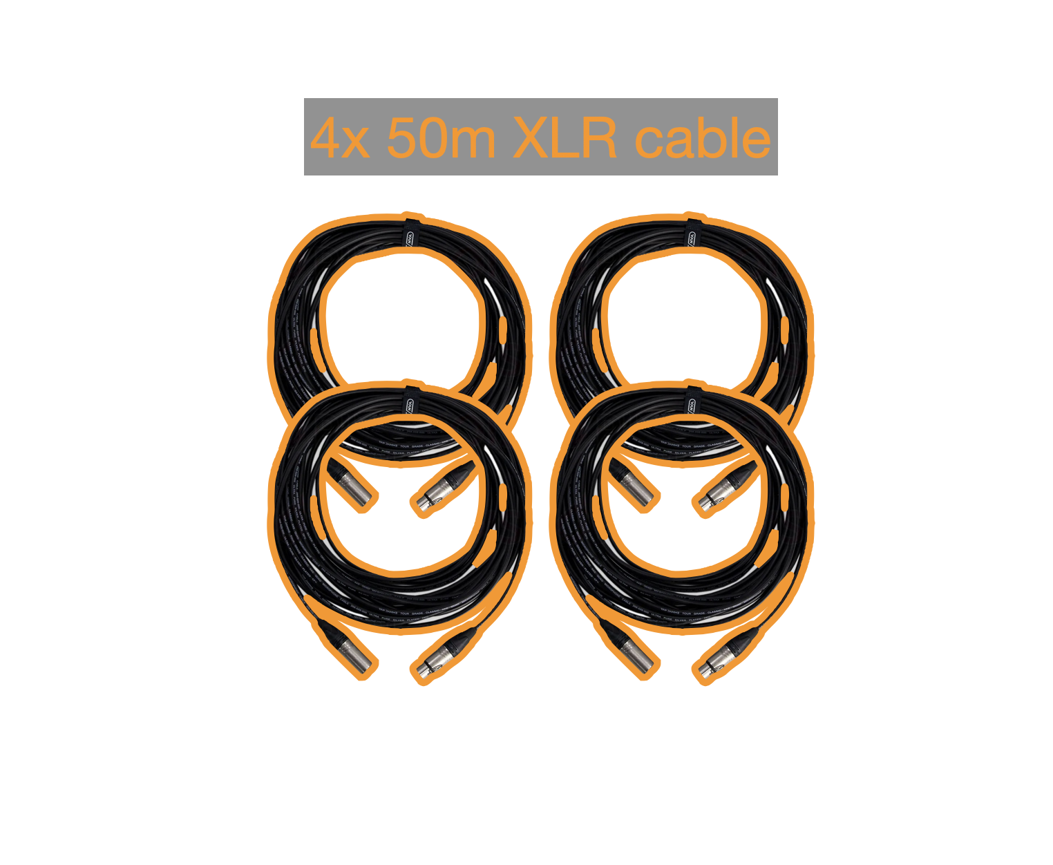 4x 50m xlr cables for audio