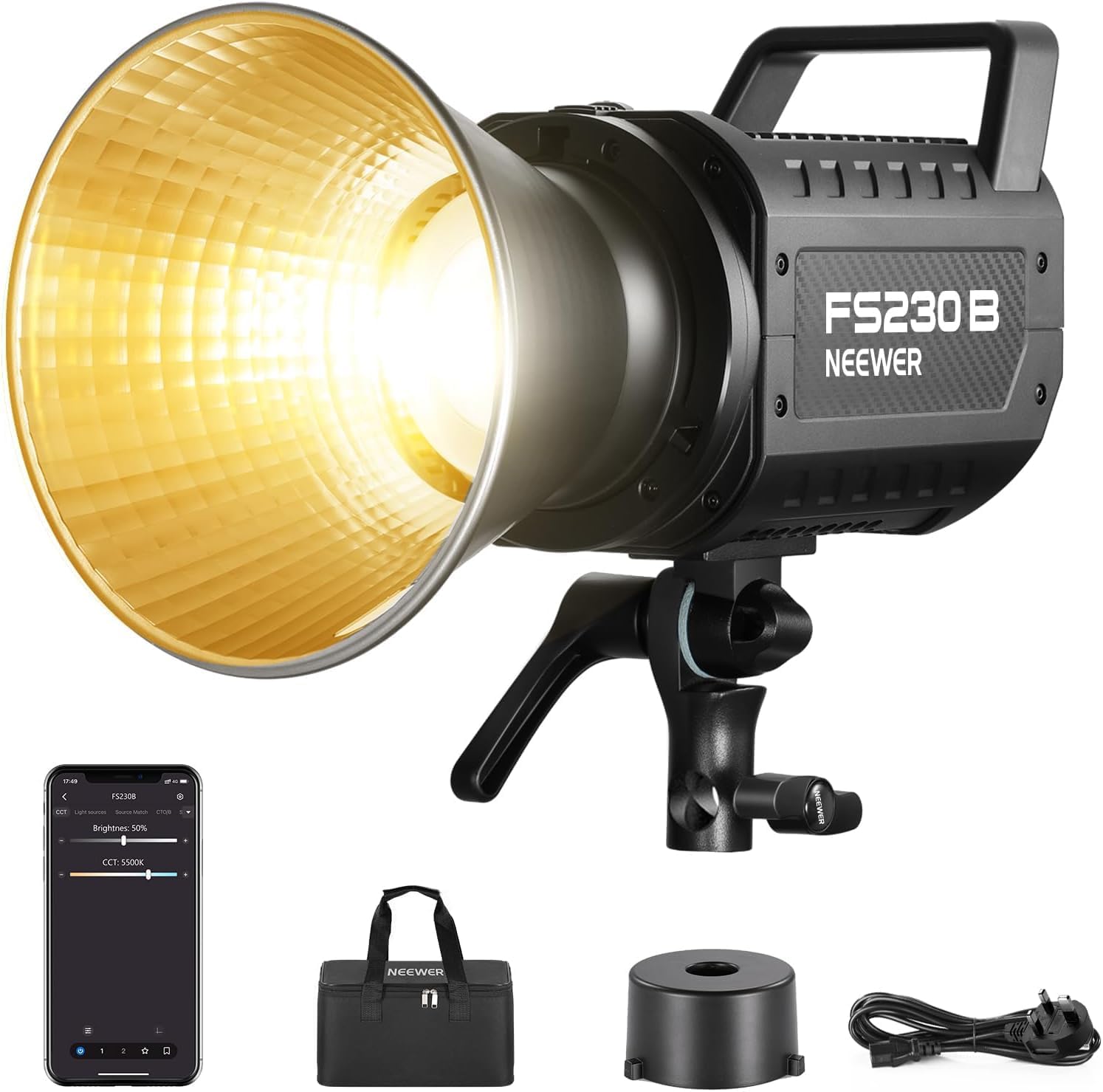 230w bi color light kit - cob light - stand - softbox