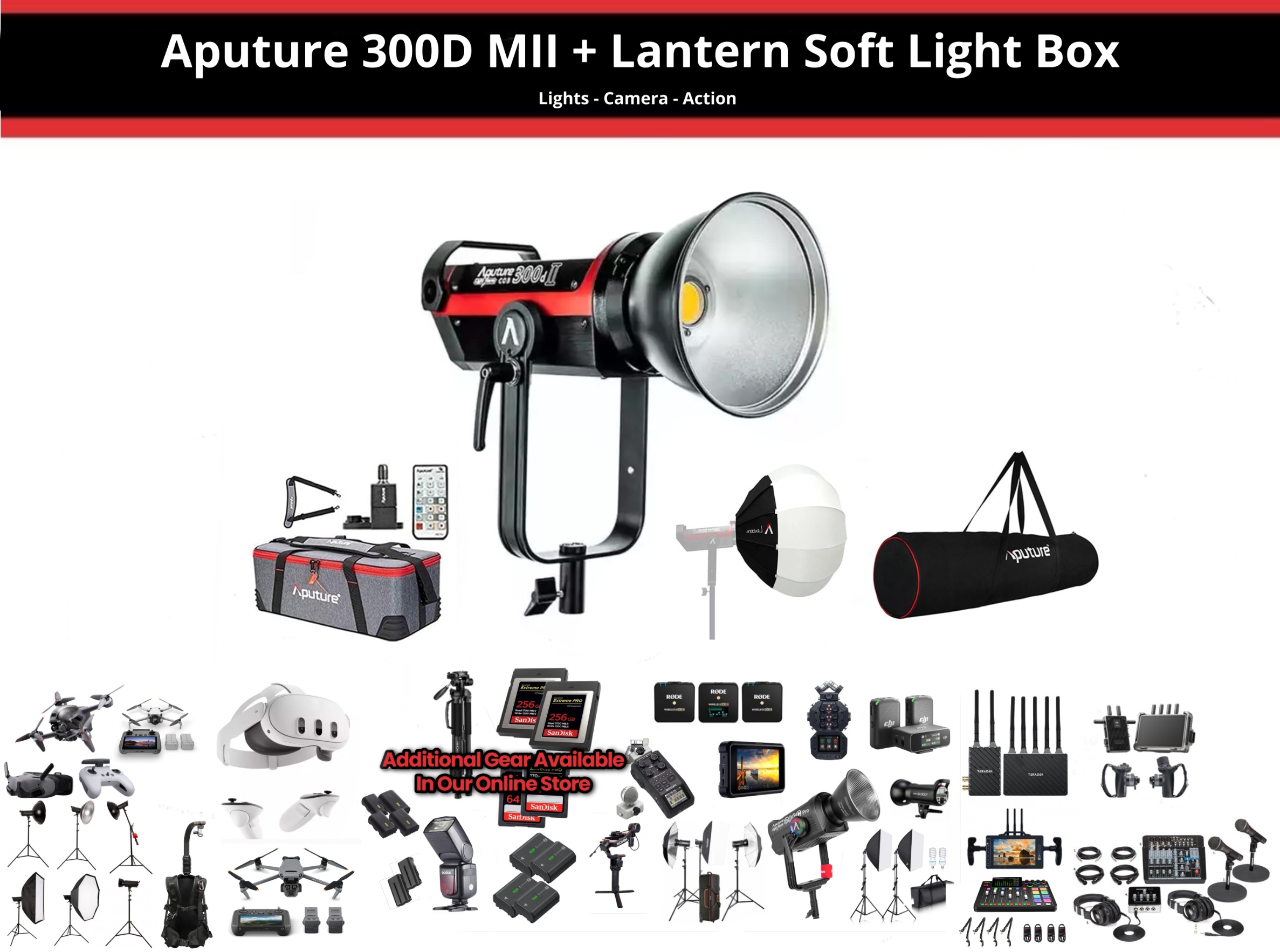 Aputure 300d mii + lantern softbox 