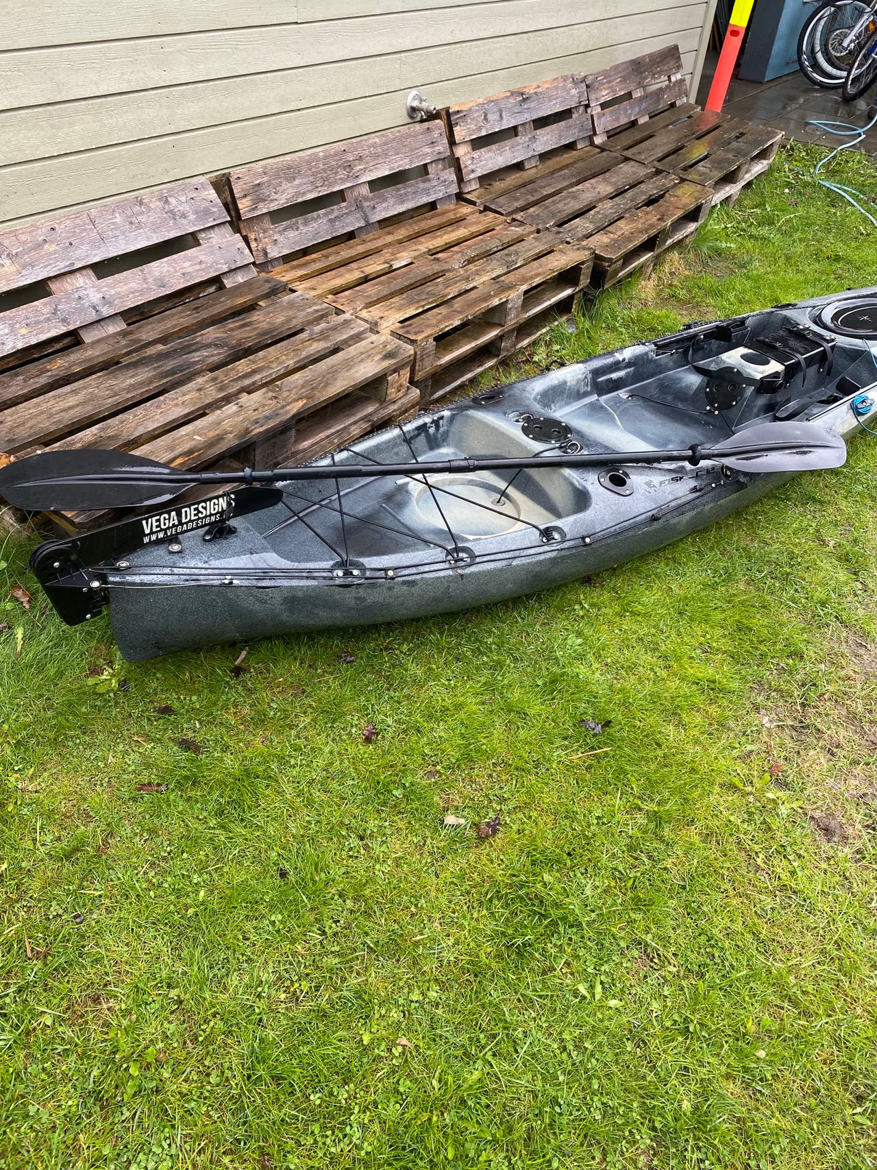 Fishing kajak with equipment