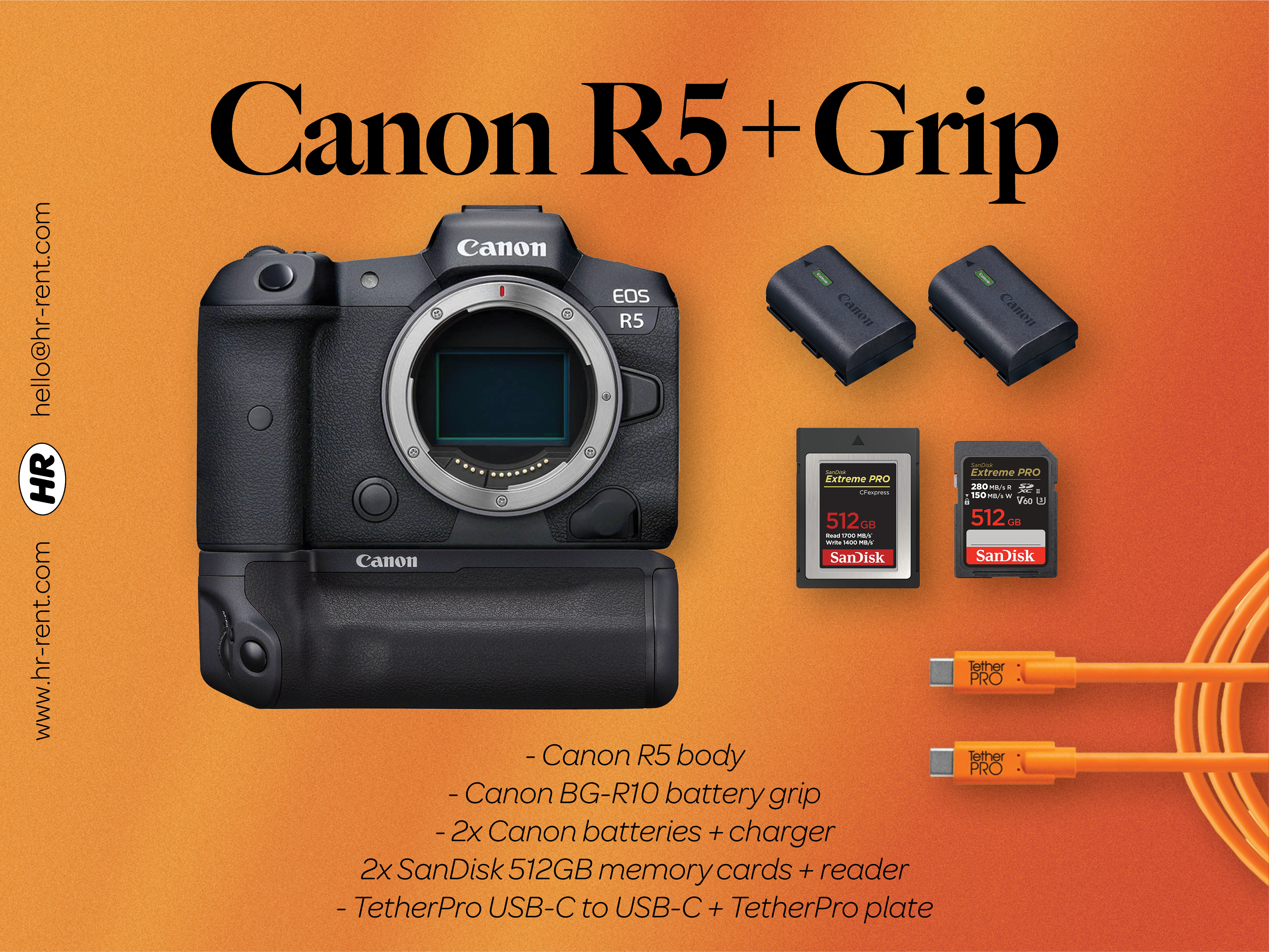 Canon r5 body +bg-r10 battery grip