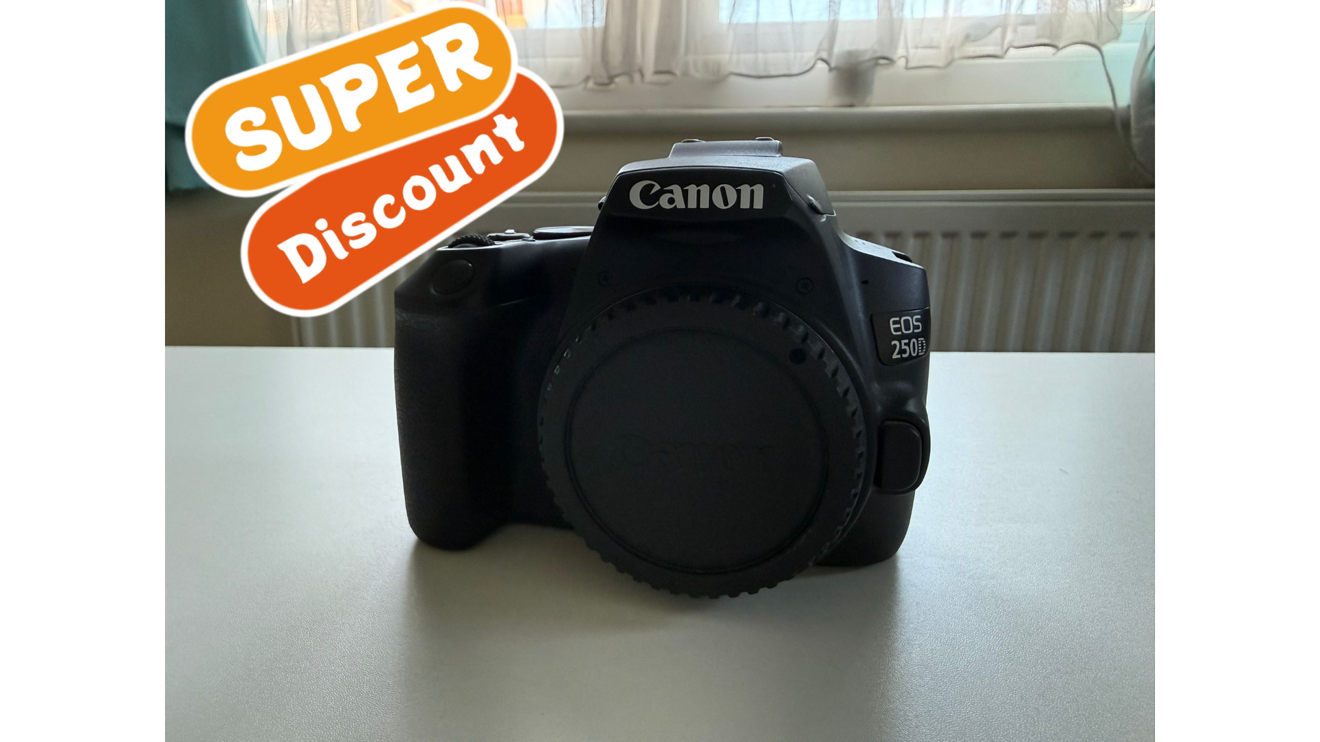 Canon eos 250d body only + 32gb sd card 