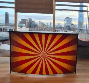 Circus themed bar counter hire 