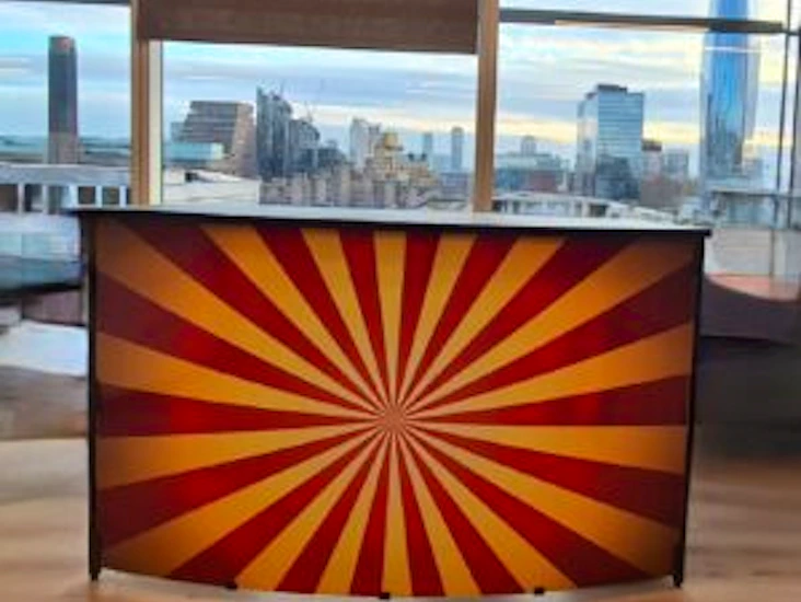 Circus themed bar counter hire