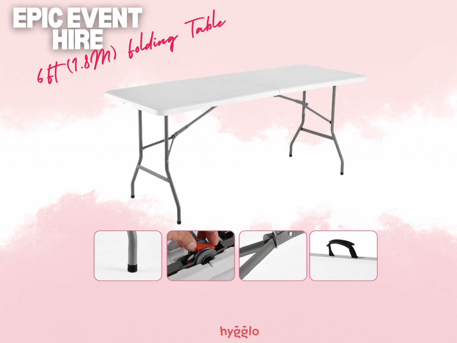 6ft (1.8m) folding trestle table