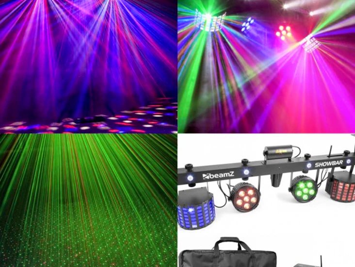 Partyljus med rökmaskin