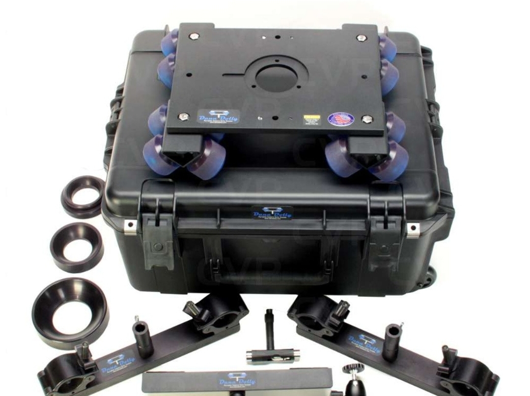 Dana dolly with 6" high riser, 2m rails and 2 x matthews stands