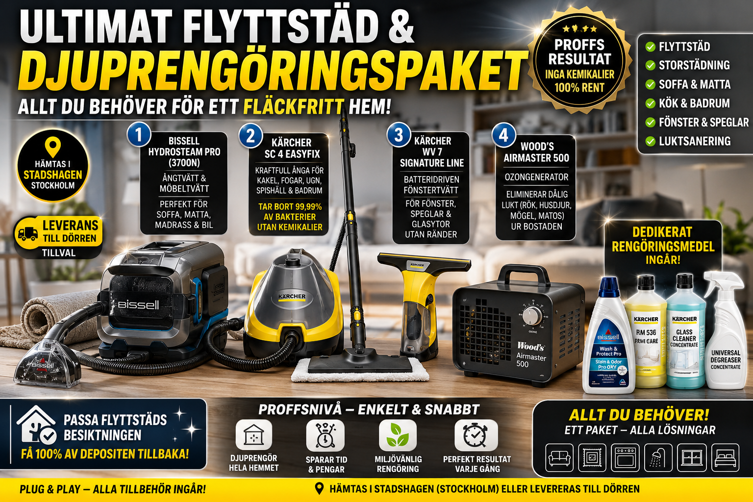 🧹 ultimat flyttstäd & djuprengöringpaket – ångtvätt, möbeltvätt, fönstertvätt &