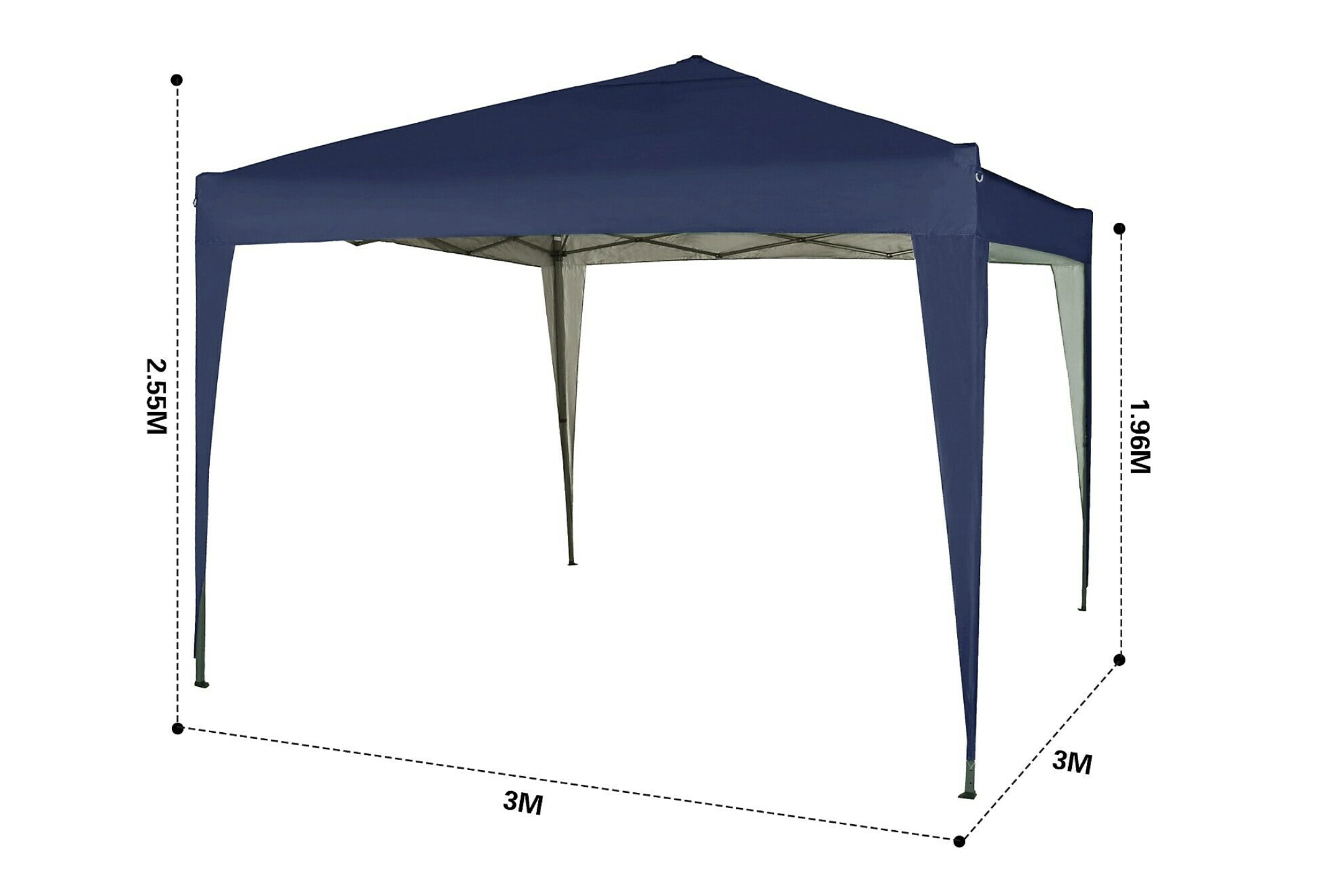 Gazebo 3x3 pop up garden party tent  / marquee canopy blue
