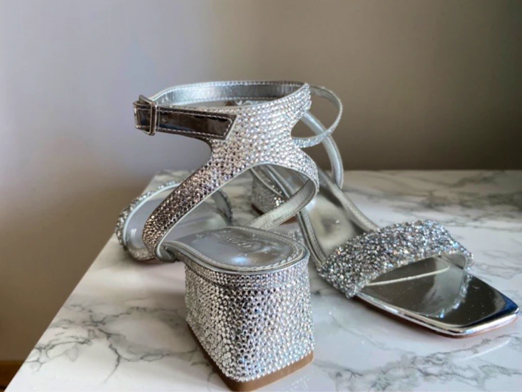 Heler med bling/strass - str 40