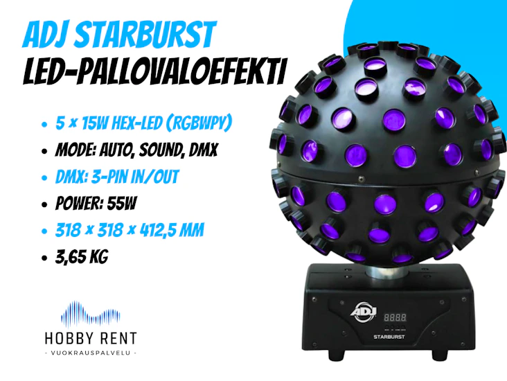 Adj starburst valoefekti juhliin