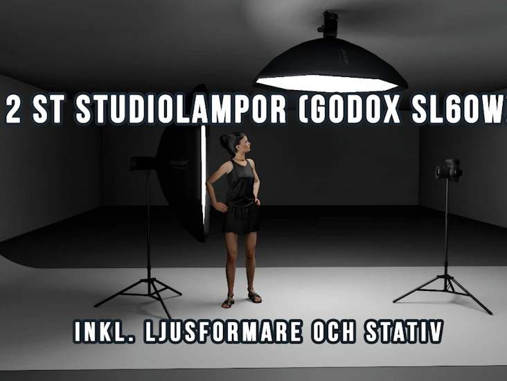 2 st led tystgående studiolampor