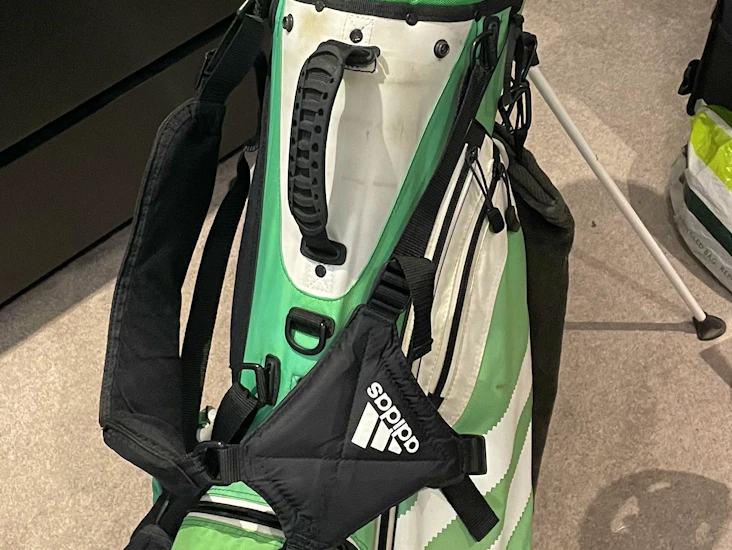 Full set of golf clubs and carry bag with stand