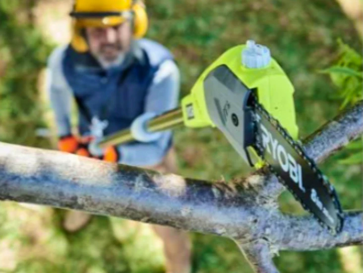 Greinsag med skaft som kan forlengast til 4 m