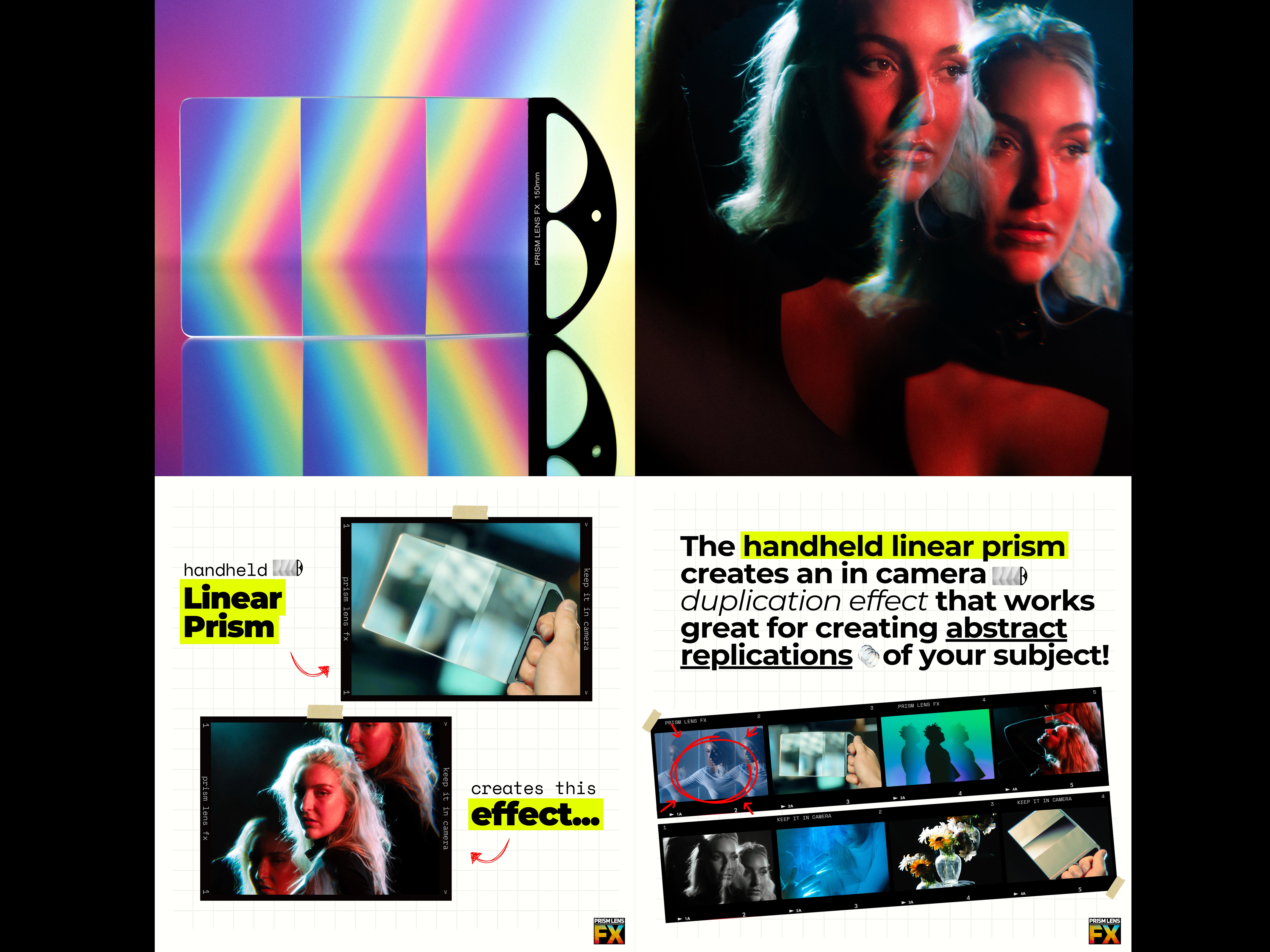 Prism fx filters ( handheld linear ) kaleidoscope, diopter, lens, dream, mist, vnd, ghost, split, linear
