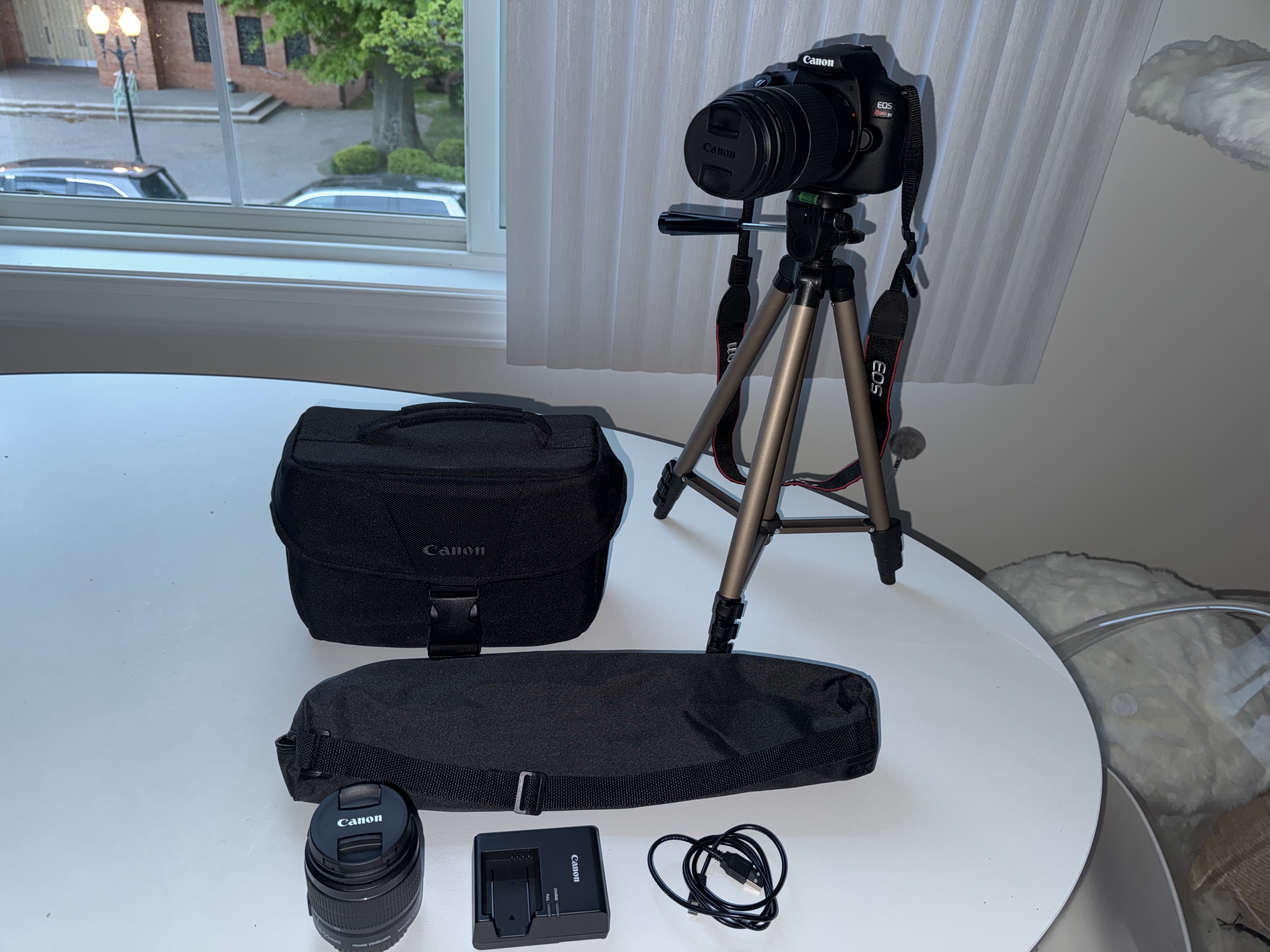 Canon - eos rebel t7 dslr video two lens kit with ef-s 18-55mm and ef 75-300mm lenses - black