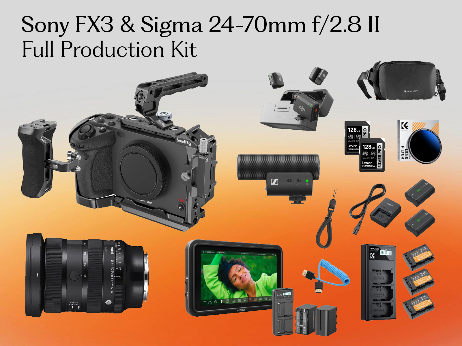 Sony fx3 & sigma 24-70mm f/2.8 ii - ultimate full production kit