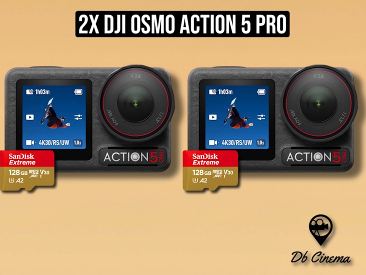 2x dji osmo action 5 pro camera 4k + 2x 128gb sd card ( like go pro hero 13)