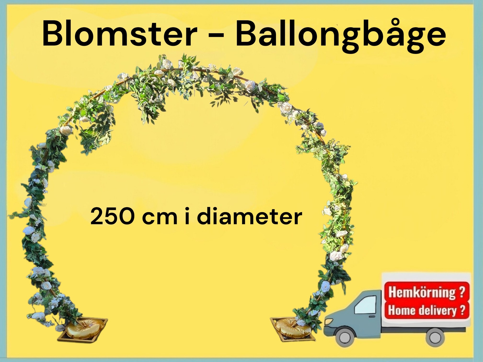 Blomsterbåge inkl blommor / ballongbåge  (dygnshyra)