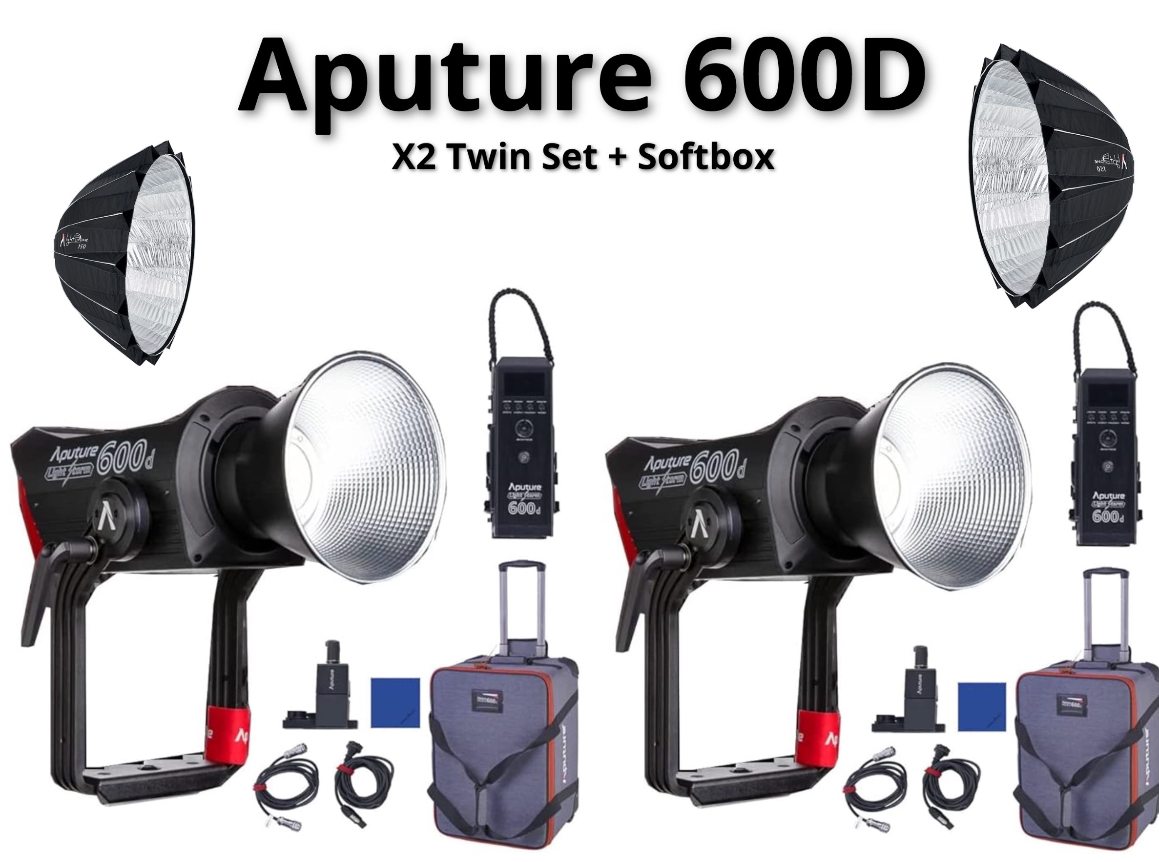 Aputure ls 600d kit with softboxes x2