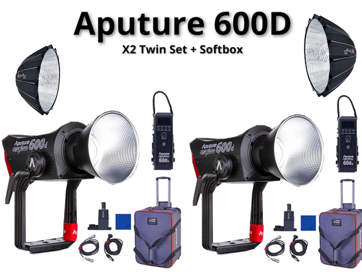 Aputure ls 600d kit with softboxes x2