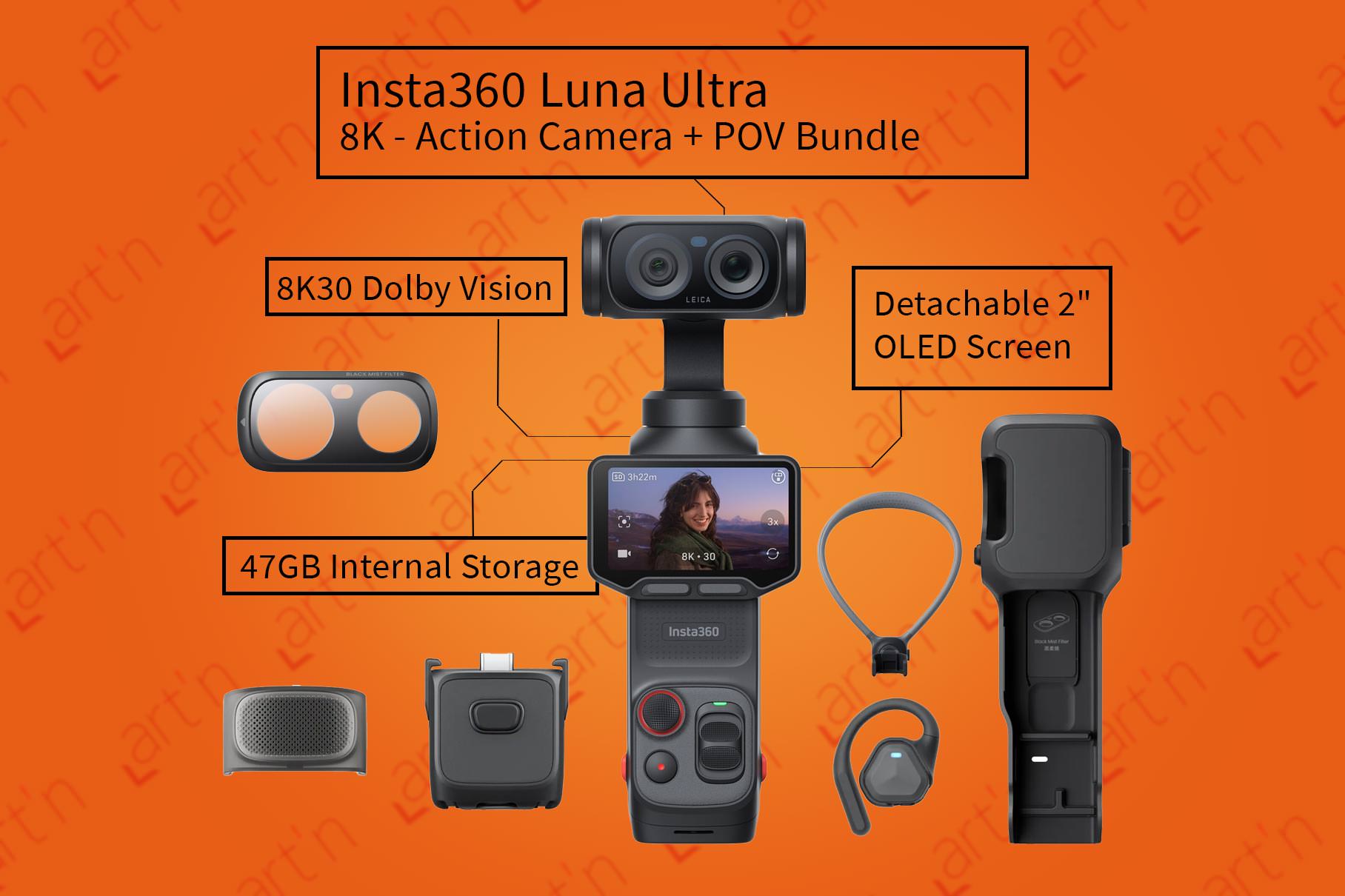 Insta360 luna ultra + pov bundle (dji osmo pocket 4 replacement)