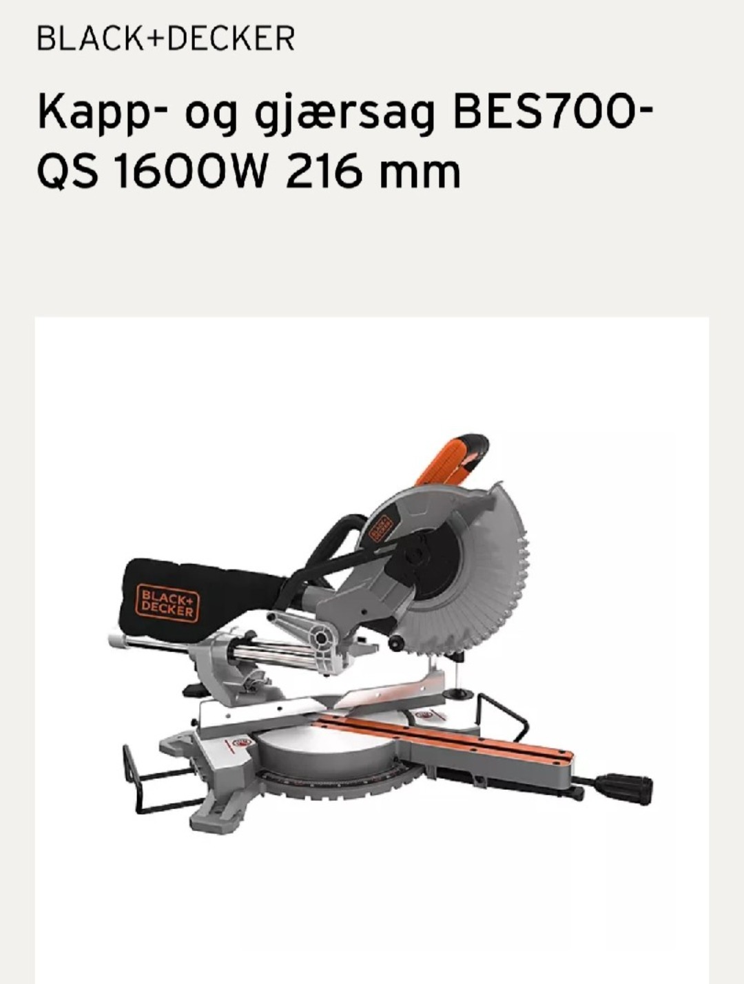 Black & decker kapp og gjærsag m. stativ
