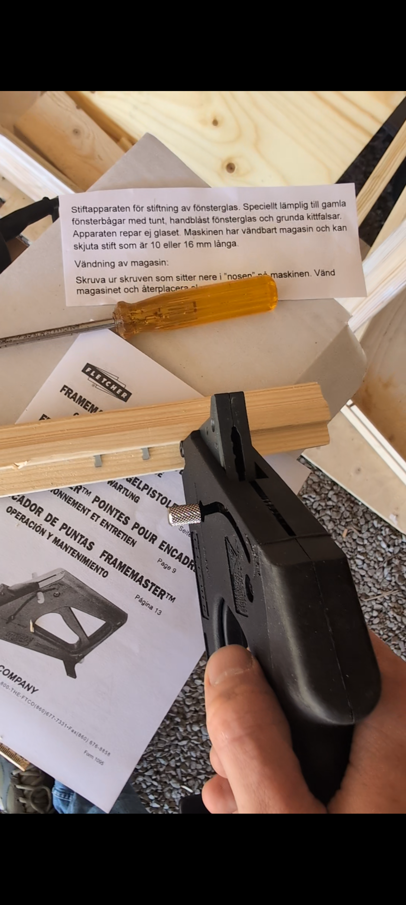 Frame master stiftpistol/stiftapparat