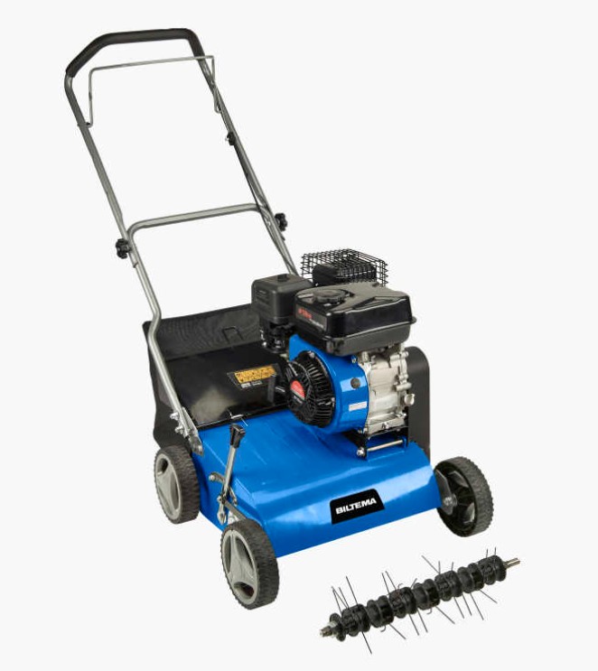 Vertikalskärare mossrivare bensindriven med uppsamlare