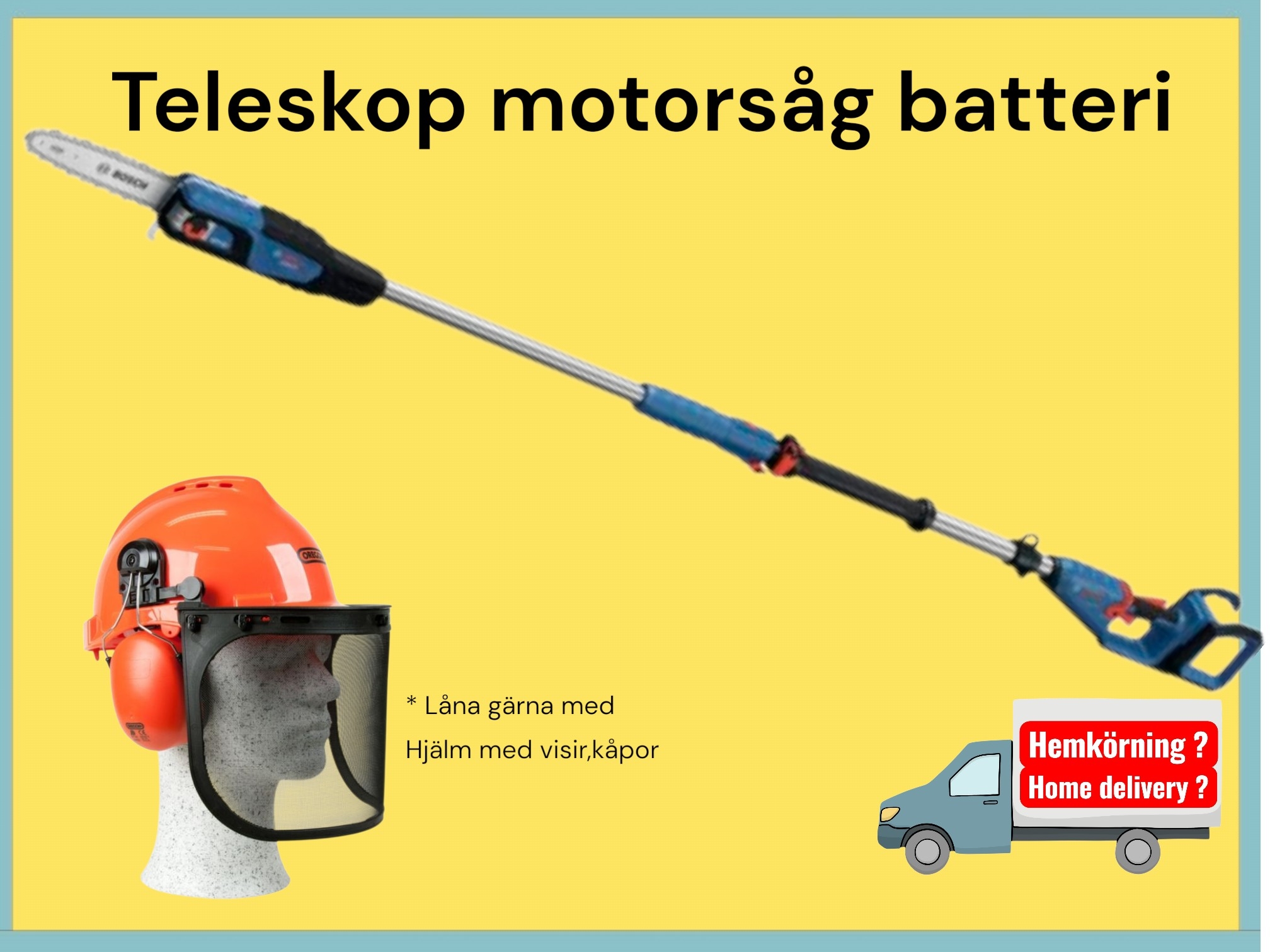 Motorsåg teleskopskaft batterifrift