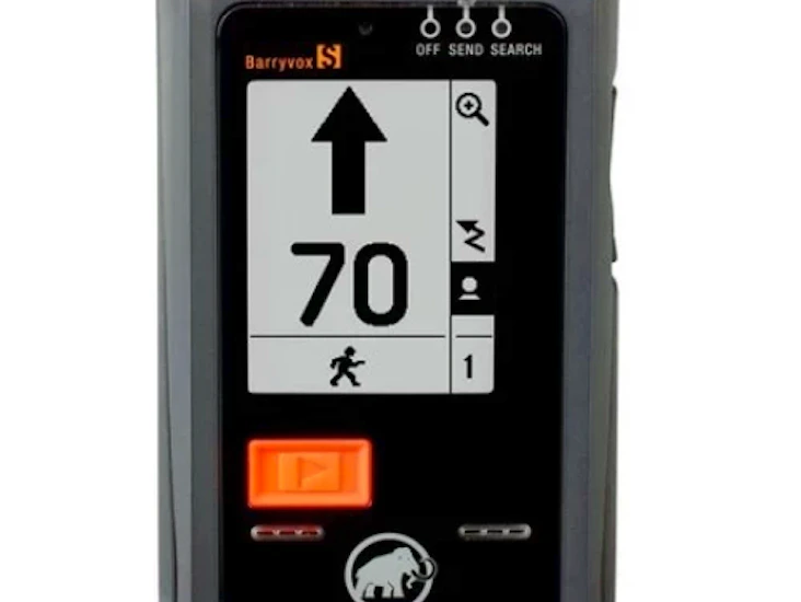 S/m, søkestang, skredspade og pieps (vinkelmåler)