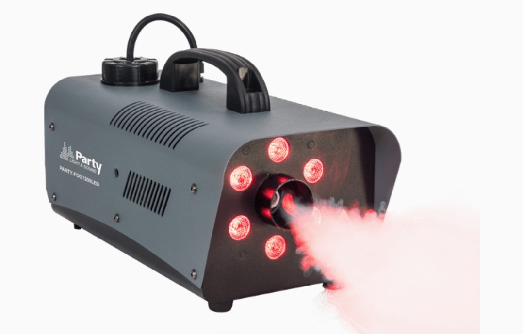 Rökmaskin 1200w med led-ljuseffekter + 1l rökväska – maxad rökeffekt & partykänsla!