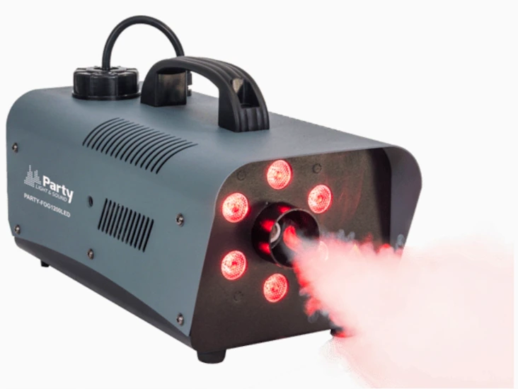 Rökmaskin 1200w med led-ljuseffekter + 1l rökväska – maxad rökeffekt & partykänsla!