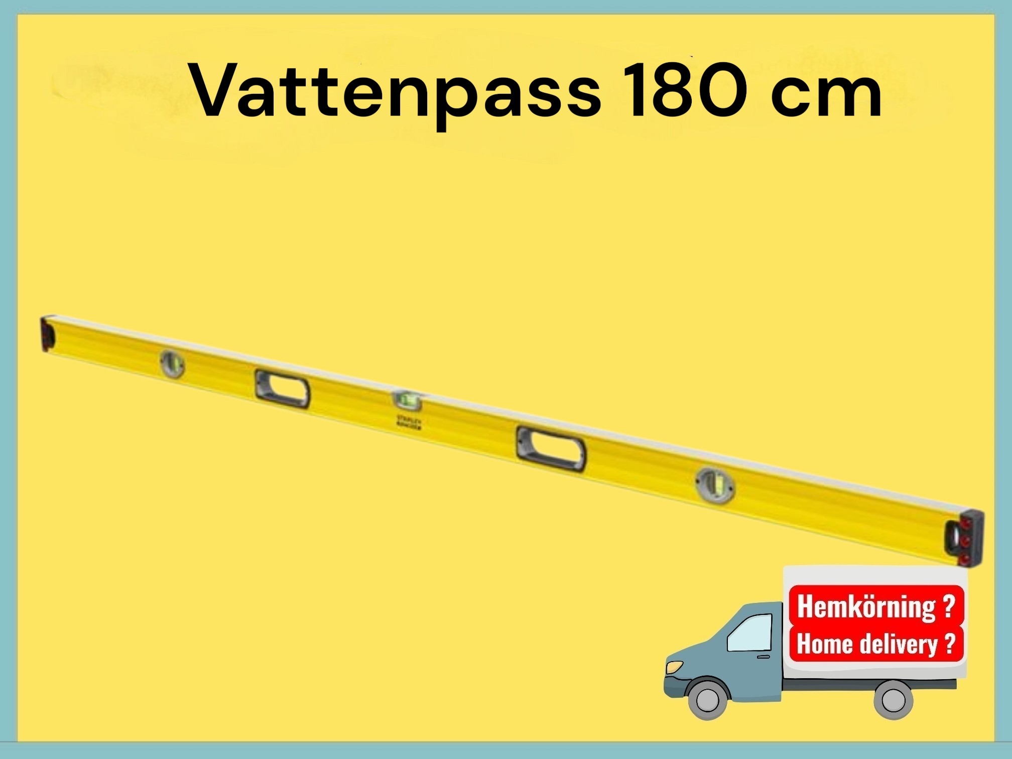 Vattenpass långpass 180 cm aluminium