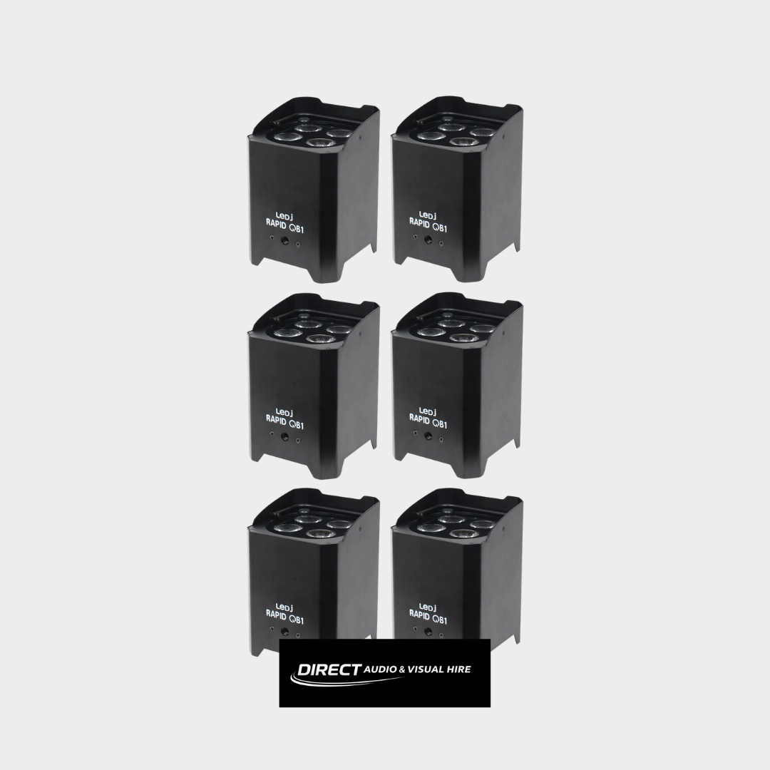 X6 wireless uplighters (up to 11hrs on static colour)