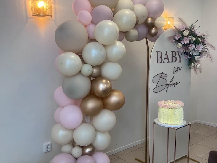 Ballongbåge i guld 3 stycken