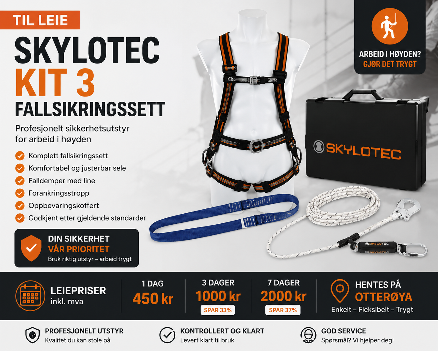 Skylotec kit 3 fallsikringssett – profesjonelt sikkerhetsutstyr