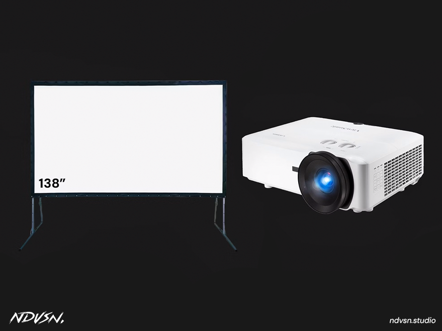 Projector + 138" fast-fold screen 