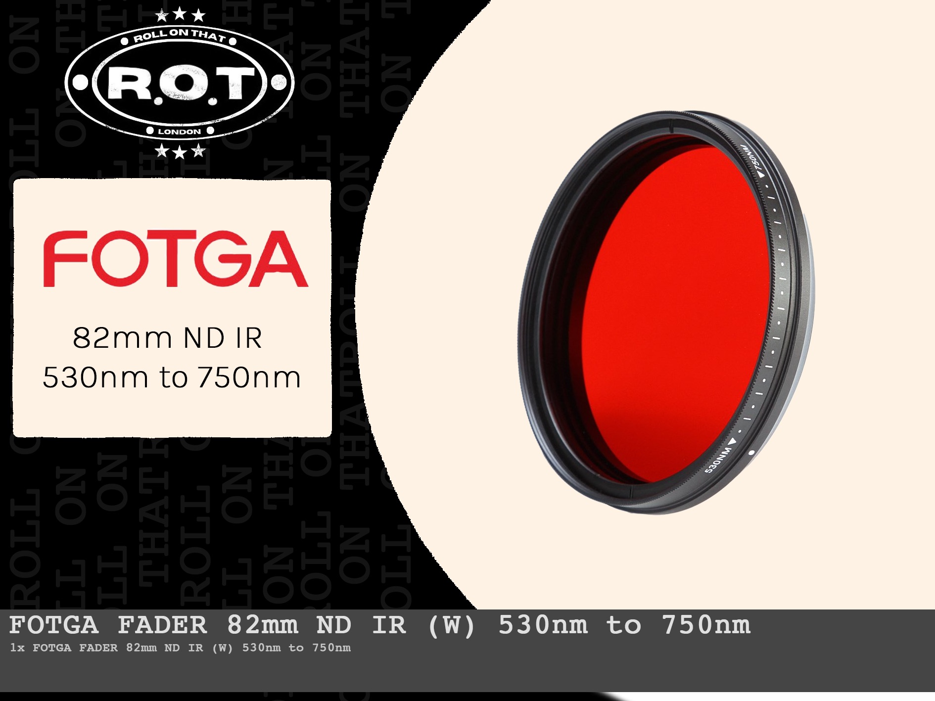 Fotga fader 82mm nd ir (w) 530nm to 750nm