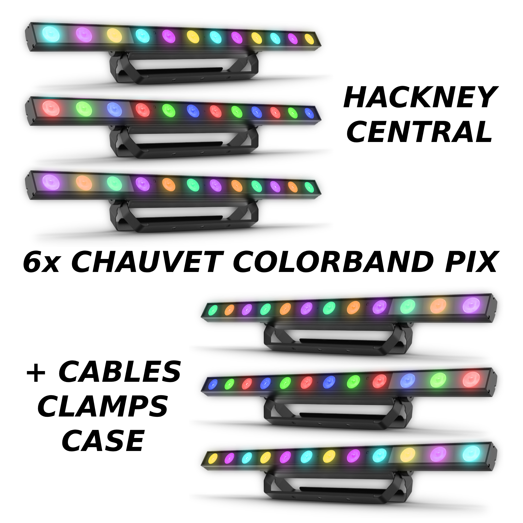 6x chauvet colorband pix led rgb dmx pixel battens