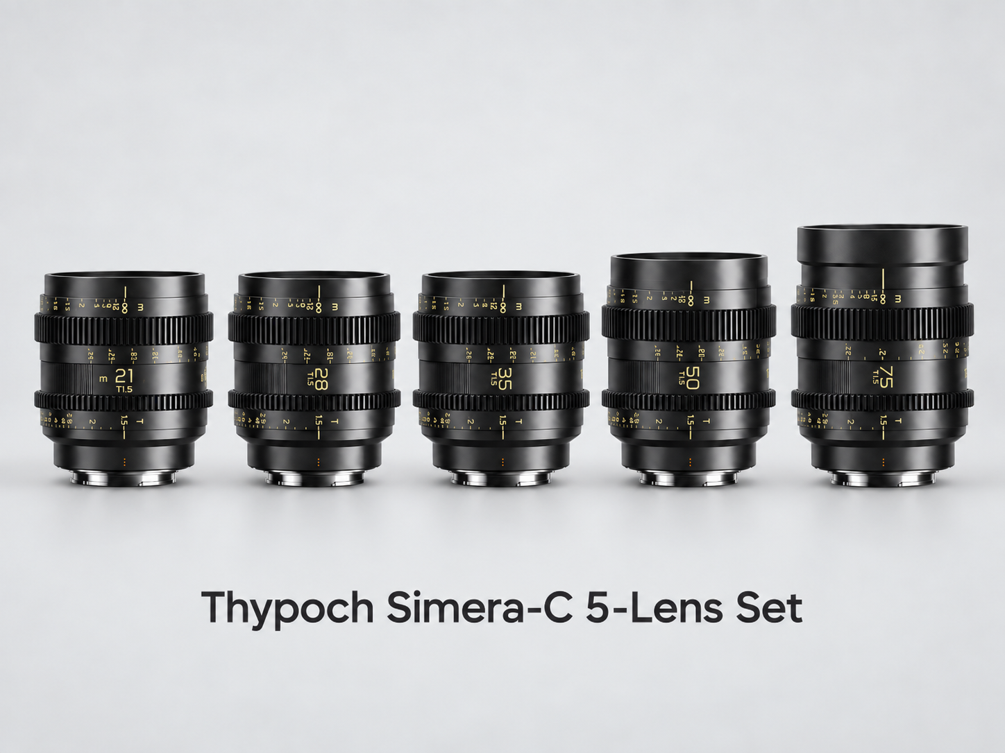 Thypoch simera-c 5 lens kit - e mount prime lenses set t1.5 21mm 28mm 35mm 50mm