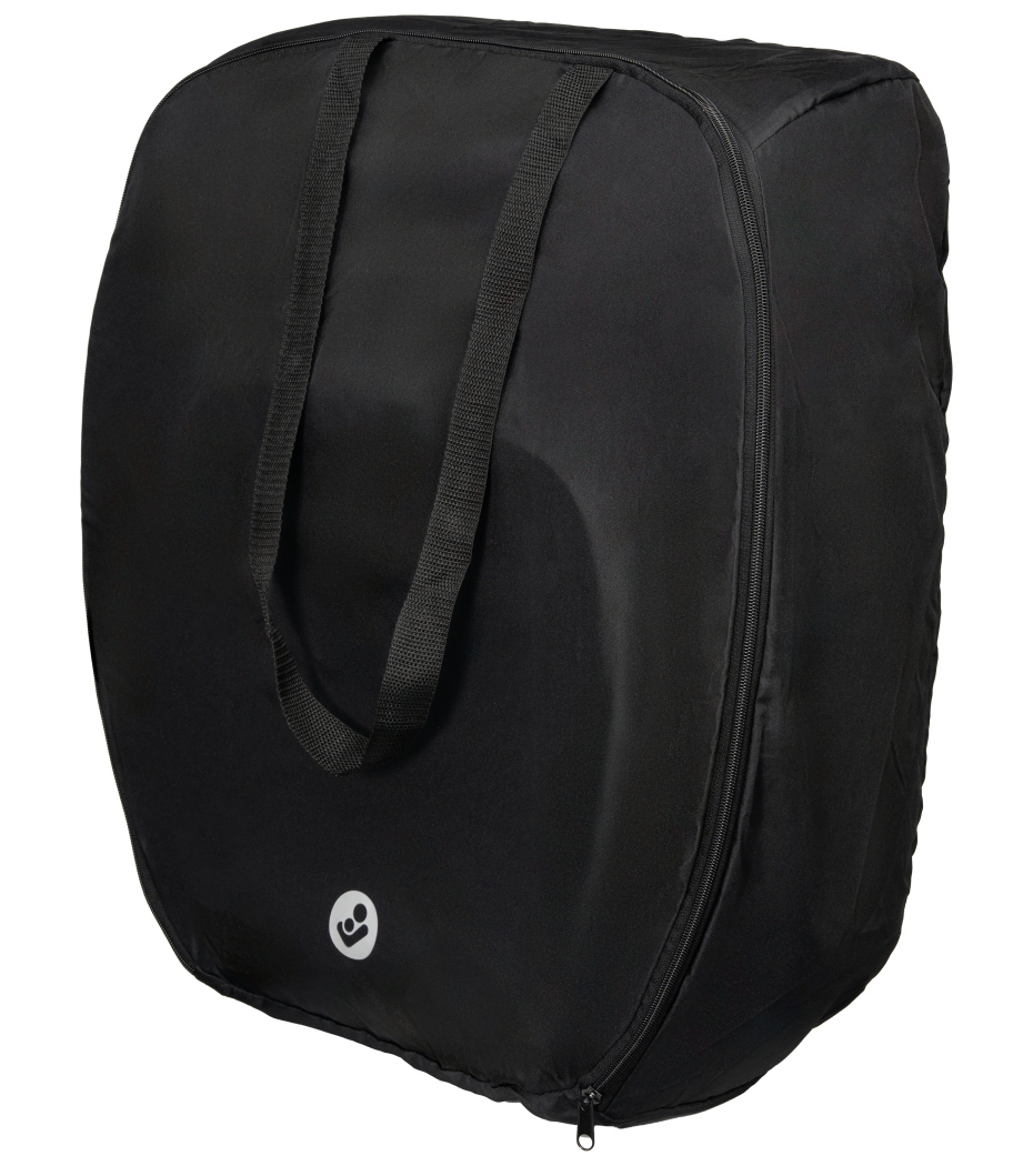 Maxi-cosi nomad xl plus foldable car seat packed inside its integrated travel carry bag.