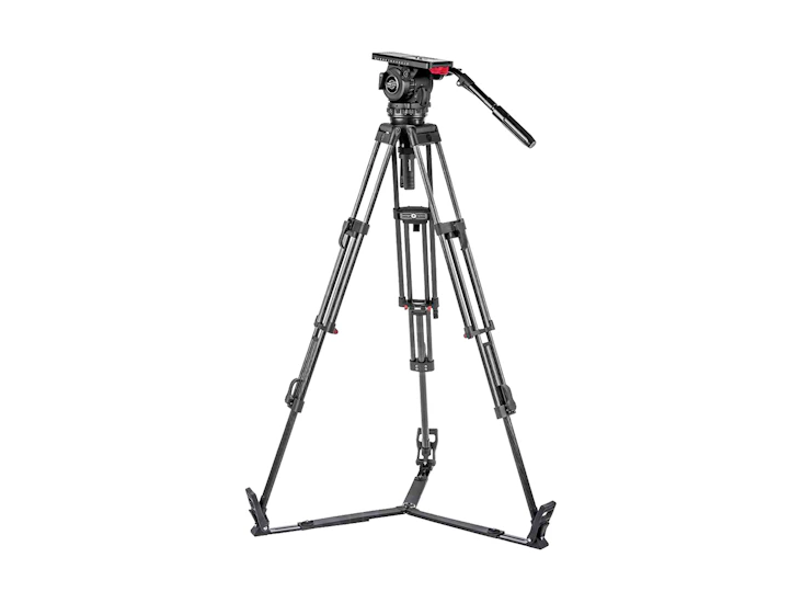 Sachtler video 18p tripod with tripod head and 3 stage quick-release carbon fibre legs. perfect for use with sony fx9, fx6, arri alexa mini lf, alexa 35, amira or similar size cameras.