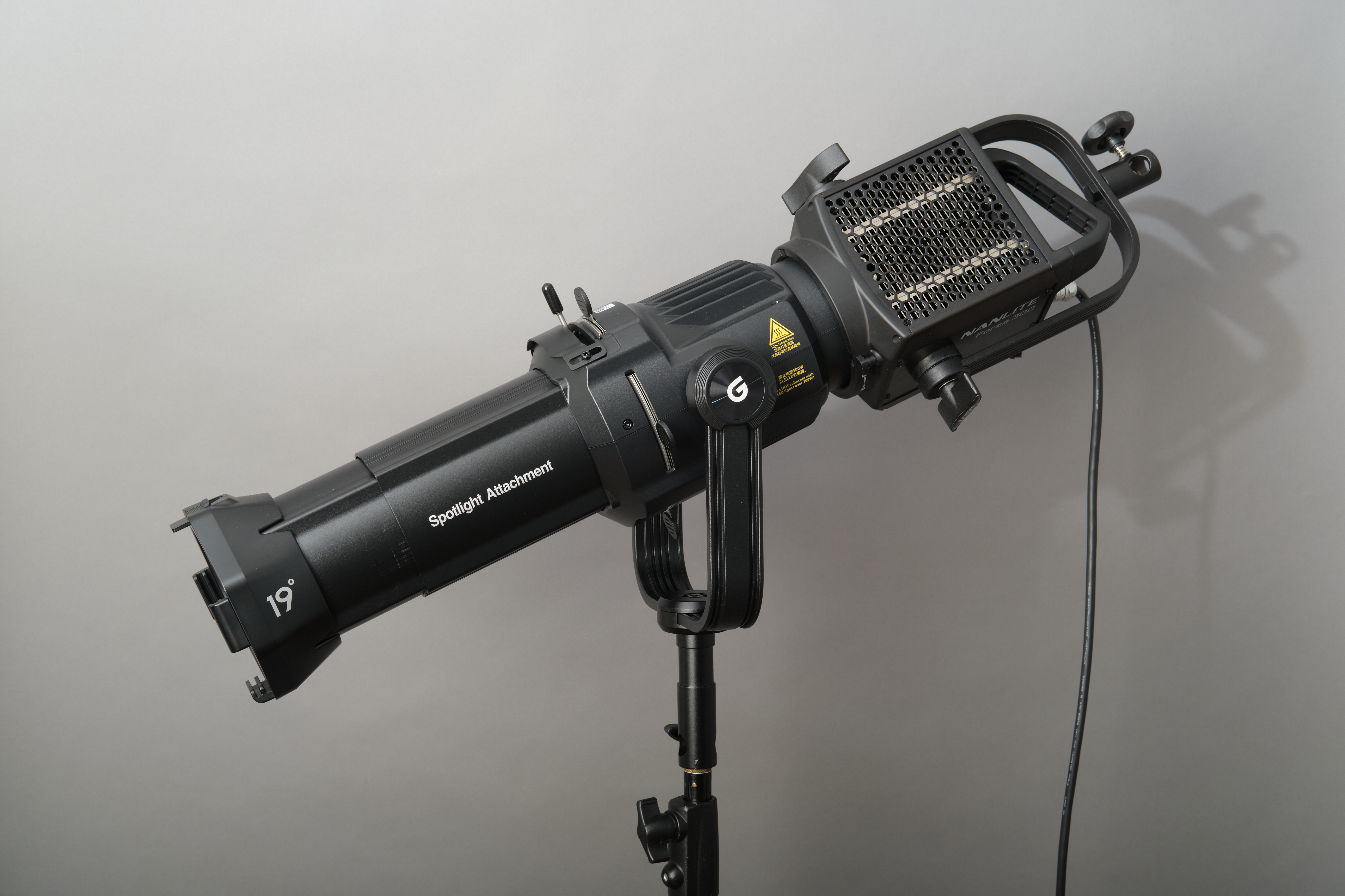 Godox vsa-19k spotlight and nanlite forza 300 led head kit with stand and gobos - bowens mount