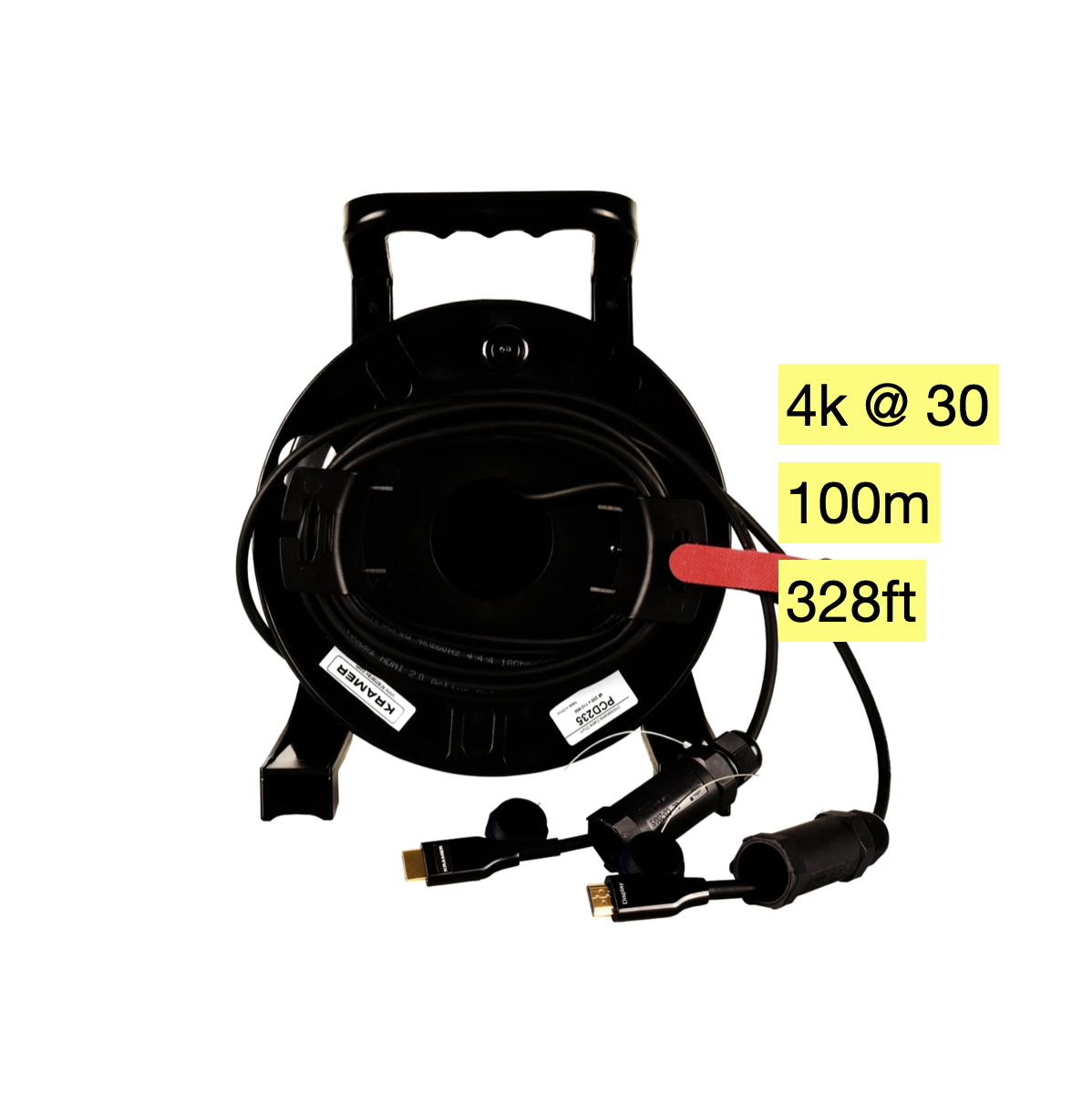 100m  328ft 4k hdmi armored  active optical fiber cable reel / drum
