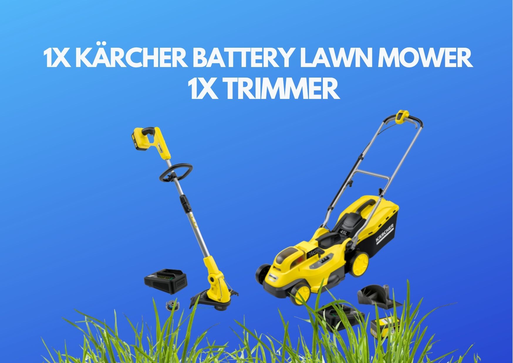 Karcher cordless lawn care set - lawn mower + grass trimmer (battery set)