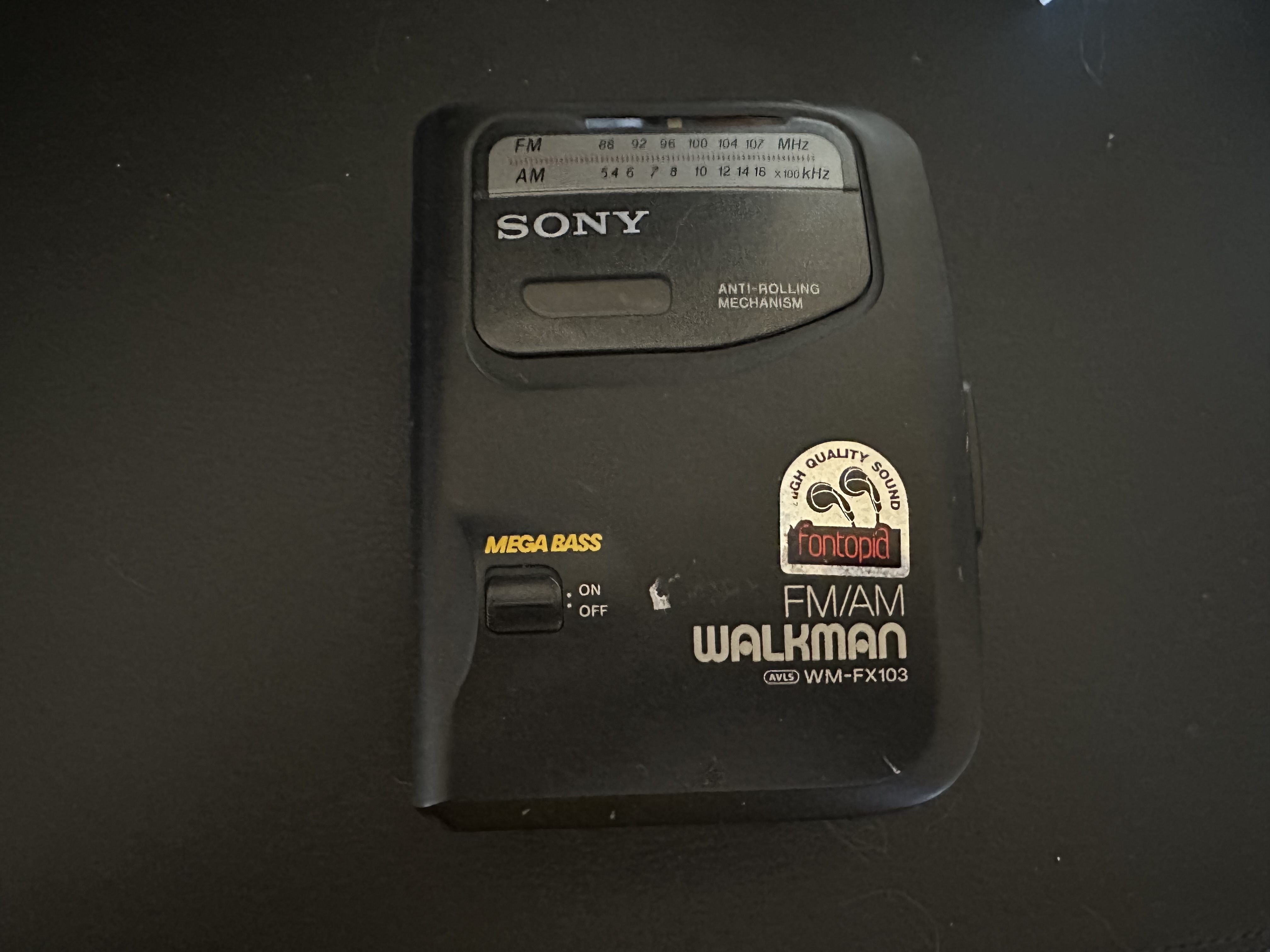 Sony walkman wm-fx103 kassettspiller + am/fm radio