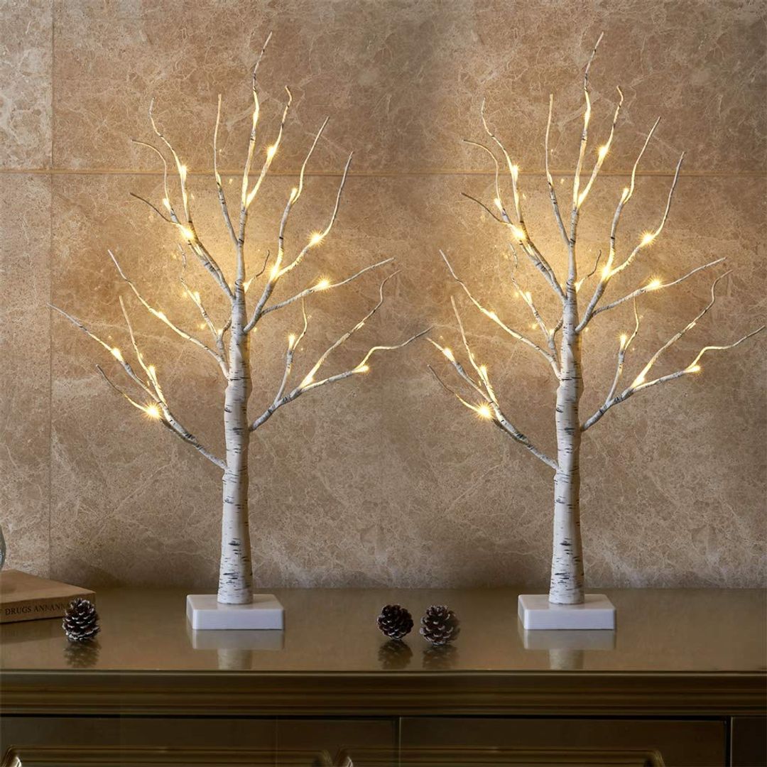 2xeambrite birch twig tree lights – warm white 60cm